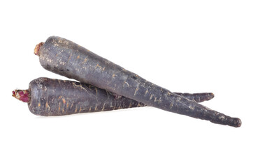 purple carrot isolated on white background.