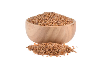 Flax seeds isolated on white background