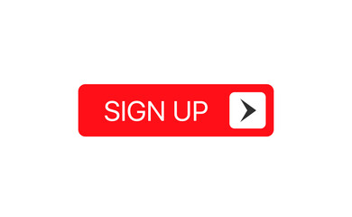 Sign up white button vector illustration for web