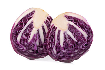 Fototapeta premium Half red cabbage and half isolated on white background