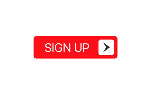 Sign up white button vector illustration for web