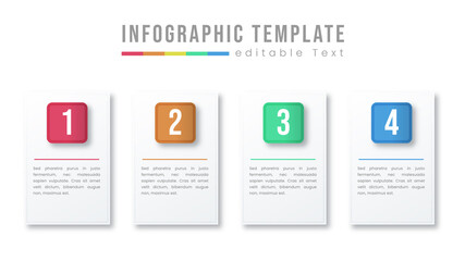 Colorful Business Info graphic design template Vector with icons and options or steps. Can be used for process diagram, presentations, work-flow layout, banner, flowchart, info graph