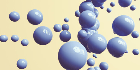 3D render of different size of spheres