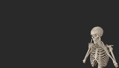 skeleton posing 3d render 