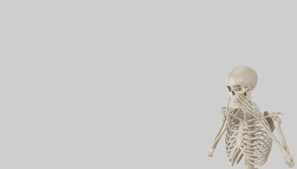 skeleton posing 3d render 
