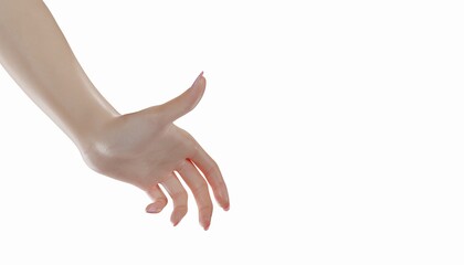 hand posing 3d render white background