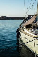 Chania harbor at evening time