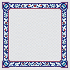 Square floral framework. Persian style. 