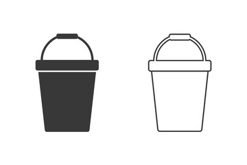 Pail Icon Set Logo Template Vector