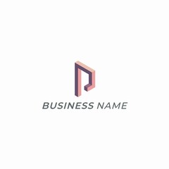 logo design bold letter P and R