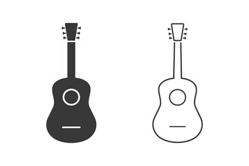 Fototapeta premium Vector image of the guitar icon set