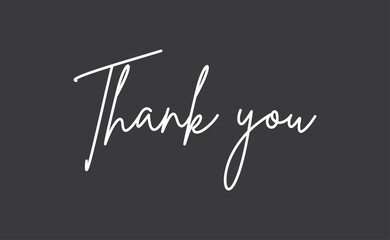Thank You handwritten inscription. Hand drawn lettering. Thanks calligraphy quote. Vector illustration.