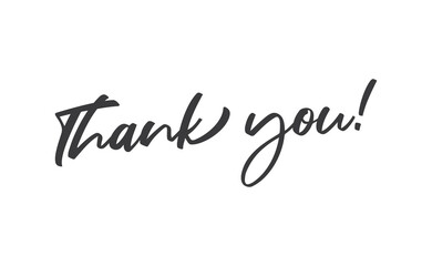 Thank You handwritten inscription. Hand drawn lettering. Thanks calligraphy quote. Vector illustration.