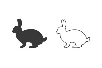 Rabbit icon set vector flat style