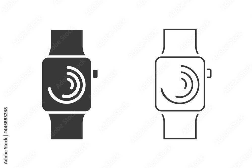 Poster smart clock icon set isolated on white background. vector