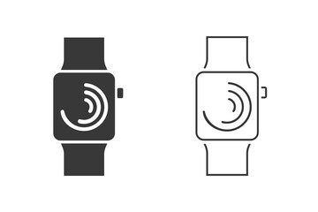 Smart clock icon set isolated on white background. Vector