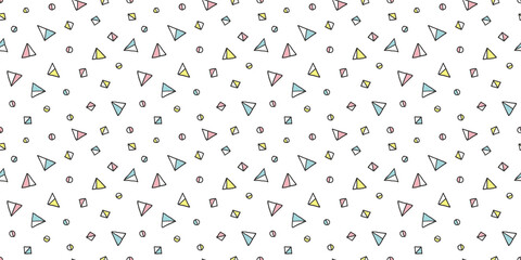 Doodle shapes background. Seamless pattern. Vector. らくがきイラストパターン