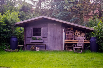 old wooden house in forest