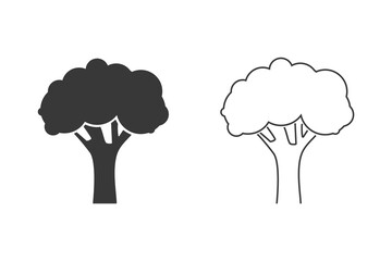 Tree icon set. Sign in modern flat style. Vector