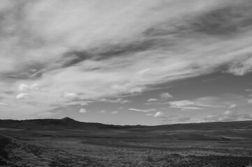 Landscape with black and white image