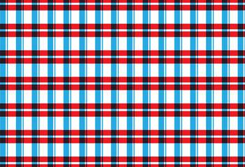 Plaid check diagonal fabric texture seamless pattern. Vector illustration.(red and blue)
