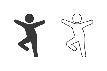 Dancing man icon set. Flat style vector