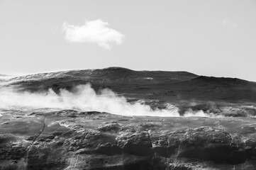 Landscape with black and white image