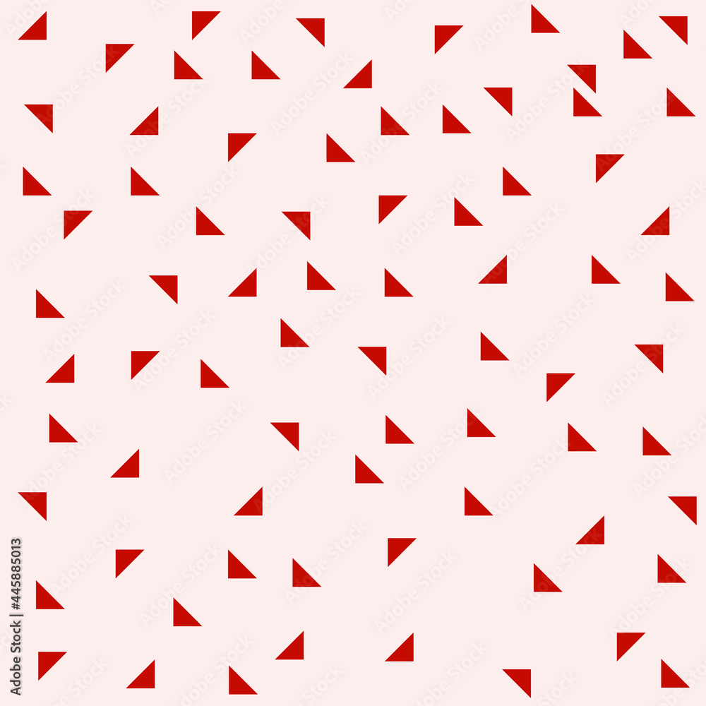 Poster Red triangles pattern. Vector simple small shapes.