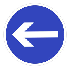 Turn Left Instructional Road Sign
