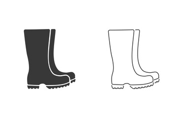 Boots icon set. rain boot, shoes sign. Vector