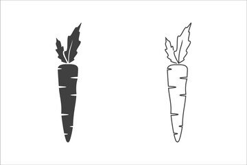 Carrot icon set flat style. Vector illustration