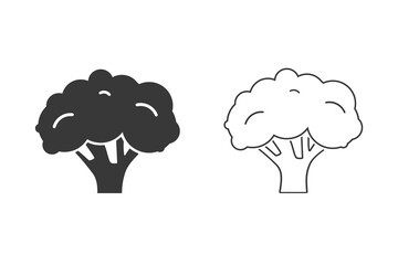 Broccoli icon set vector, filled flat sign, solid pictogram isolated on white, logo illustration