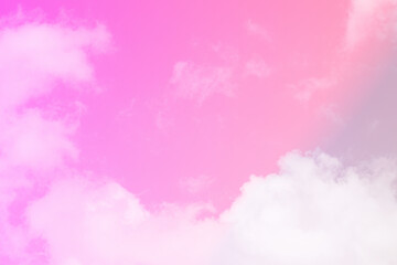 beauty sweet pink and gray colorful with fluffy clouds on sky. multi color rainbow image. abstract fantasy growing light