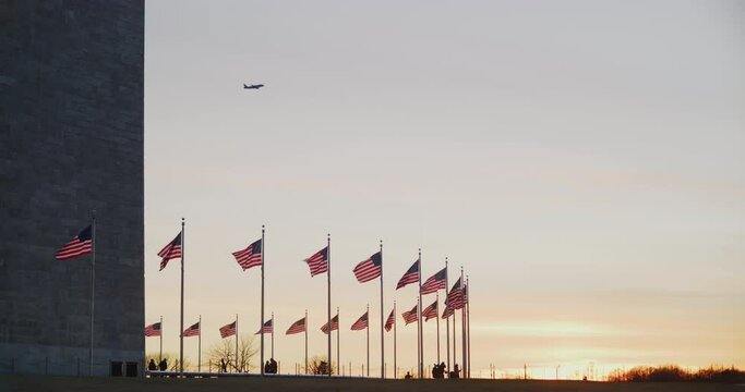Close Up of Flags At The Washington Monument In Washington DC