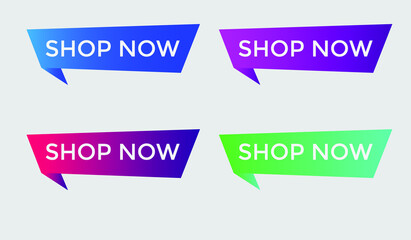 shop now web button, set of shop now, colorful sign icon for web site