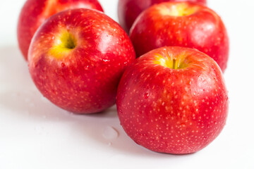 Fototapeta na wymiar Fresh red apple raw fruit isolated on white background. Concept for healthy organic fresh