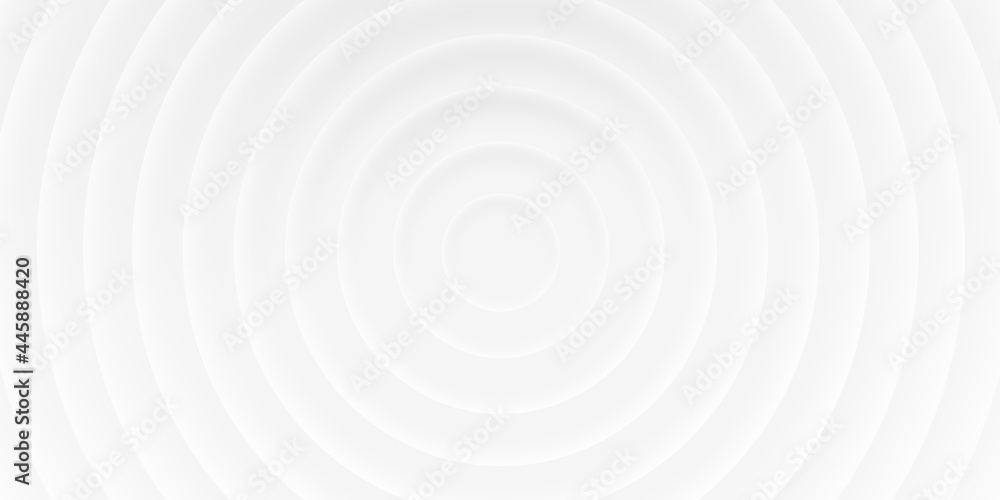 Wall mural abstract white background of circles with shadows, material 3d style