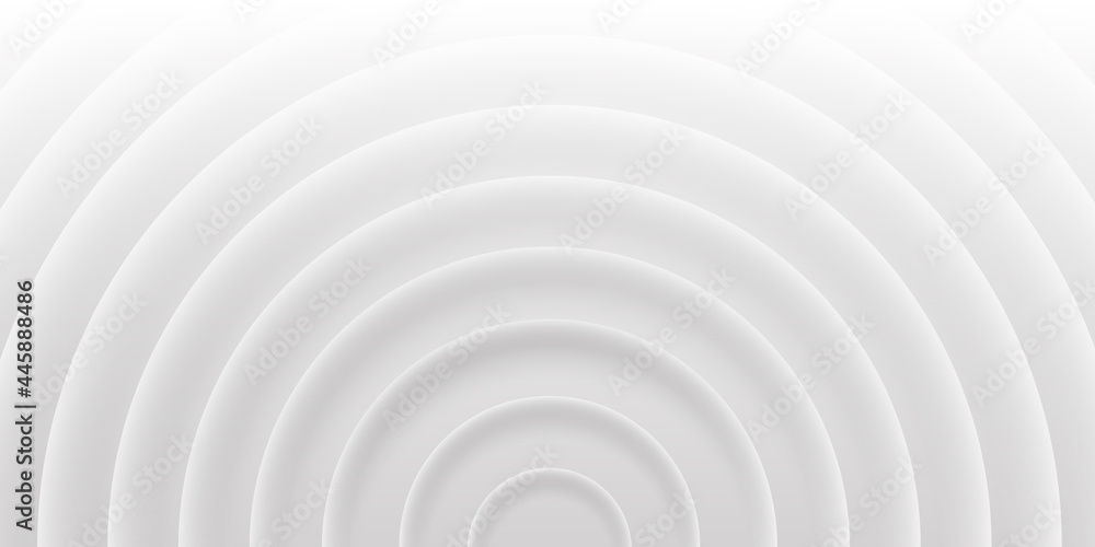 Poster grey abstract background of circles with shadows, material 3d style