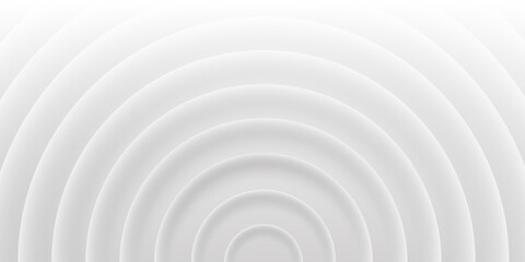 Grey abstract background of circles with shadows, material 3d style