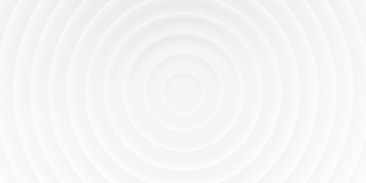 Abstract white background of circles with shadows, material 3d style