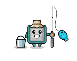 Mascot character of processor as a fisherman