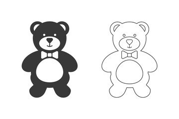 Cute teddy bear icon set. Vector illustration