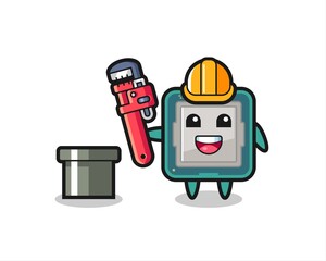 Character Illustration of processor as a plumber