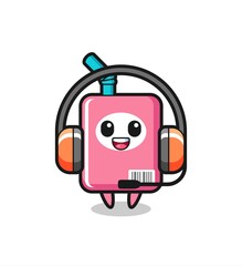 Cartoon mascot of milk box as a customer service