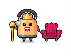 Mascot cartoon of kettle as a king