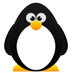 Penguin cartoon illustration on a white background
