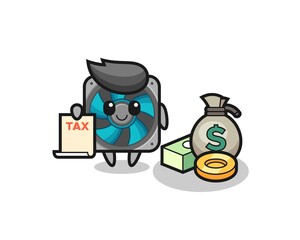 Character cartoon of computer fan as a accountant
