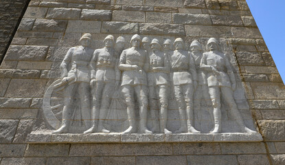 Canakkale, Turkey - July 01-2021 : Canakkale Martyrs Memorial military cemetery is a war memorial...