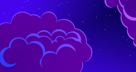 Render with purple clouds on a night background
