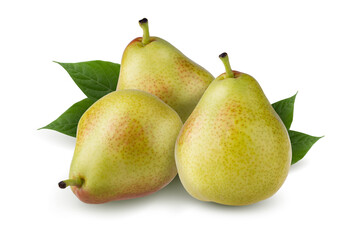 Green Pears isolated on a white background